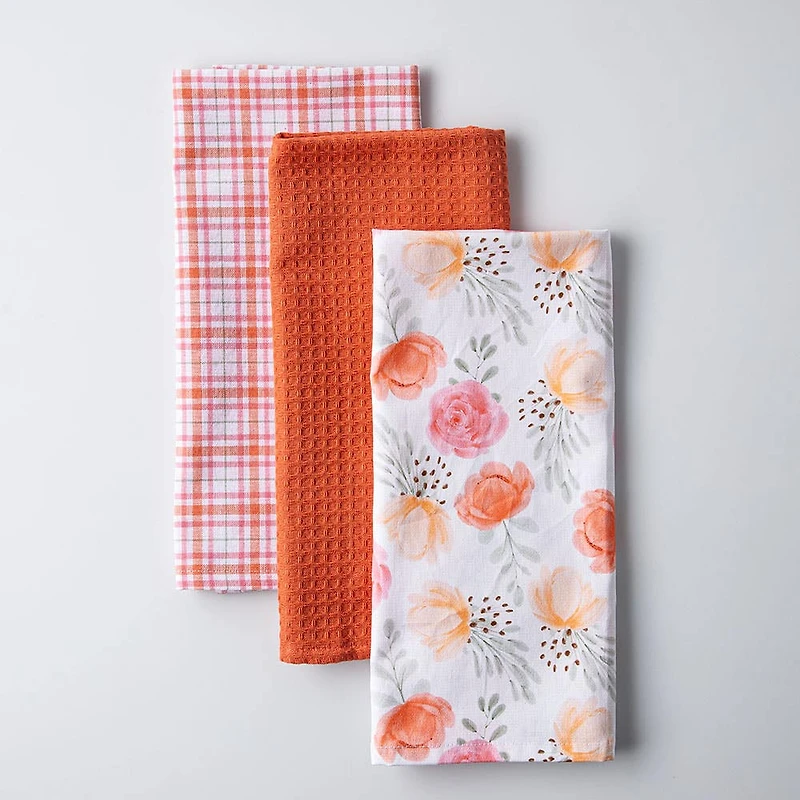 Harman Combo 'Roses' Cotton Kitchen Towel - Set of 3