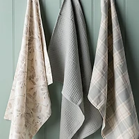 Harman Combo 'Muted Leaves' Cotton Kitchen Towel - Set of 3