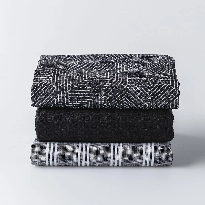 Harman Combo 'Embroidered Geometric' Cotton Kitchen Towel - Set of 3