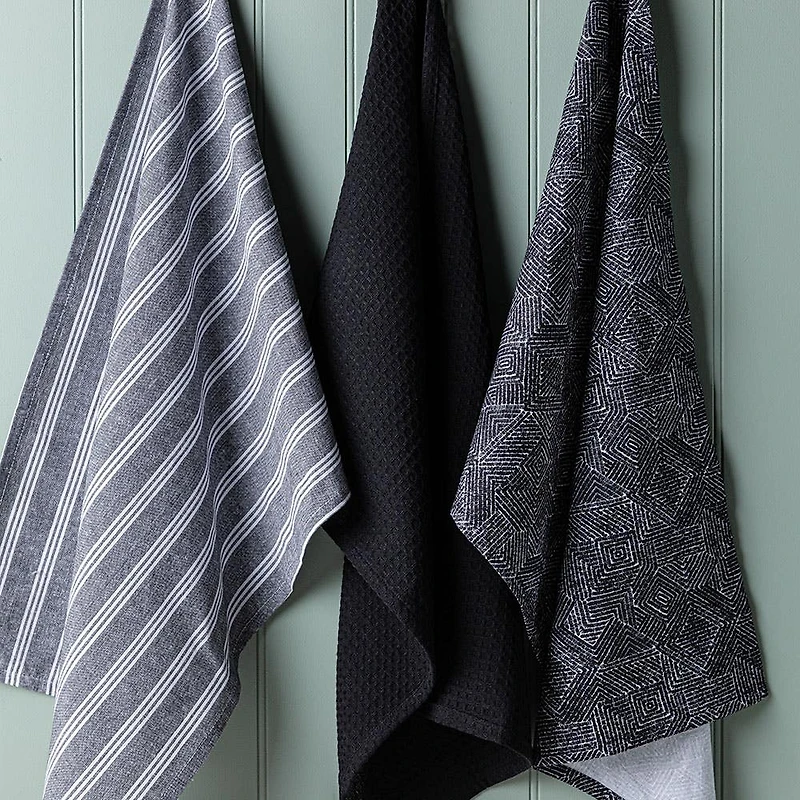 Harman Combo 'Embroidered Geometric' Cotton Kitchen Towel - Set of 3