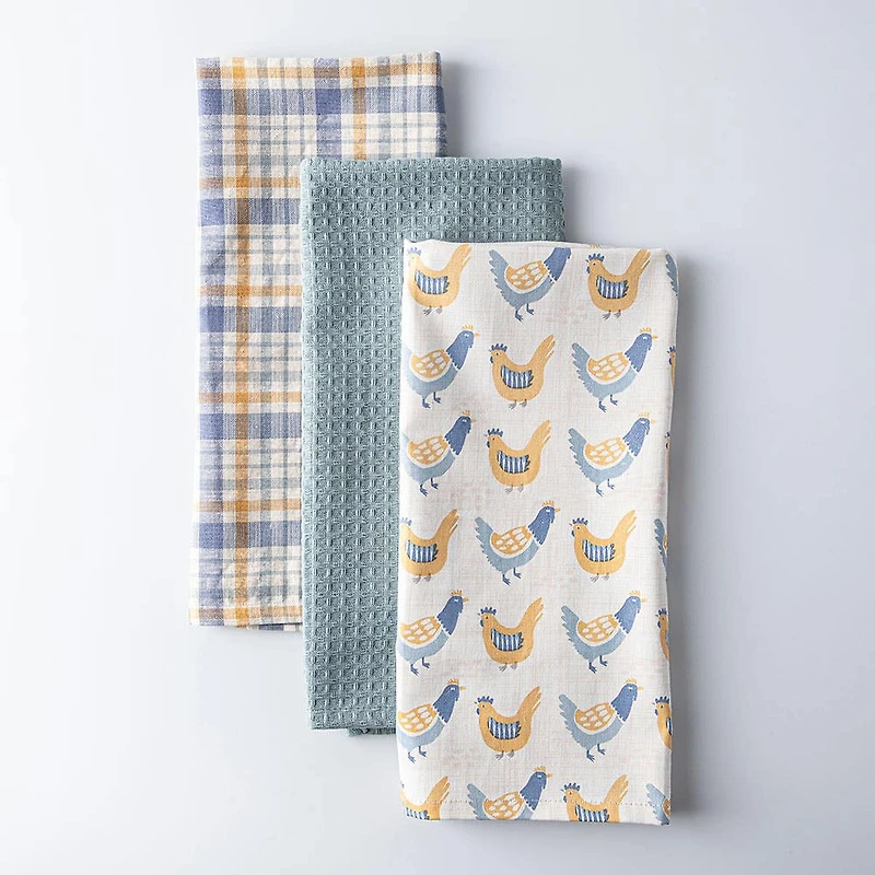 Harman Combo 'Rooster' Cotton Kitchen Towel - Set of 3