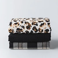 Harman Combo 'Leopard' Cotton Kitchen Towel - Set of 3
