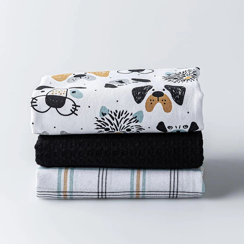 Harman Combo 'Pet Faces' Cotton Kitchen Towel - Set of 3