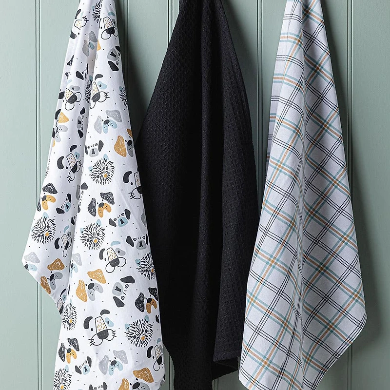 Harman Combo 'Pet Faces' Cotton Kitchen Towel - Set of 3