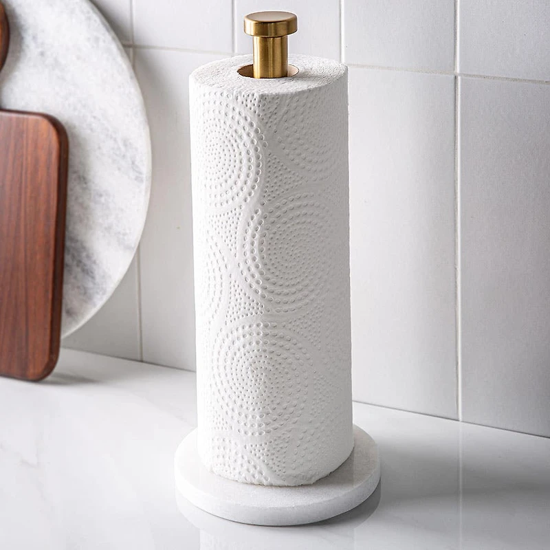 KSP Marbelle Upright Paper Towel Holder (Marble/Gold)