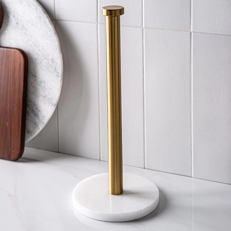 KSP Marbelle Upright Paper Towel Holder (Marble/Gold)