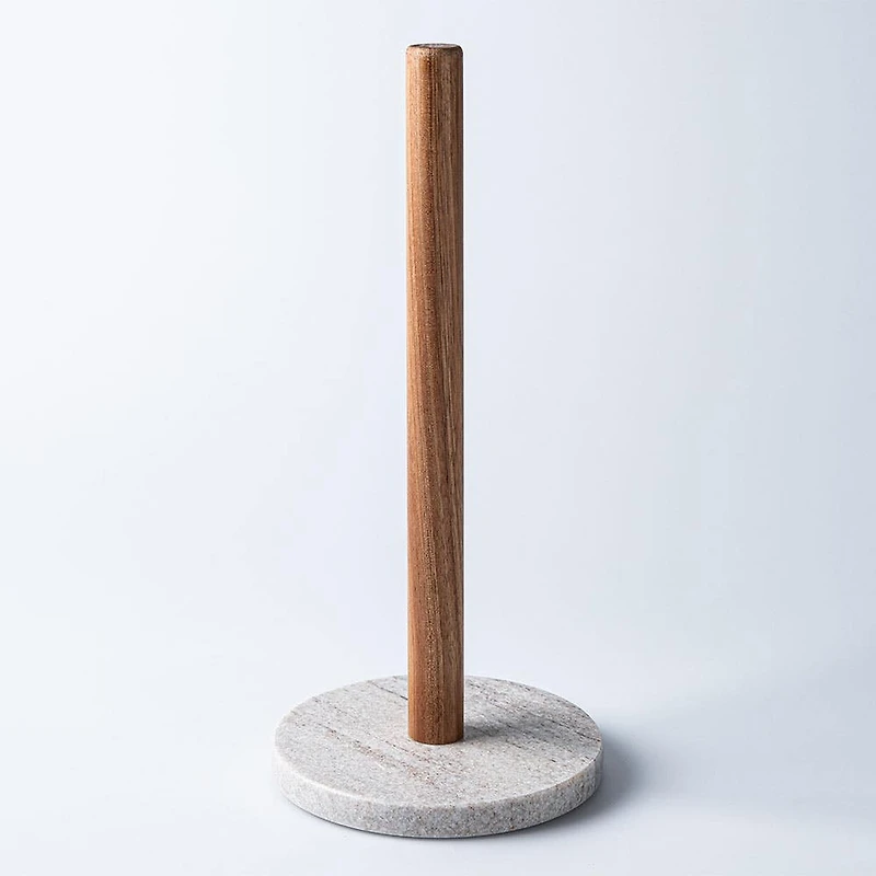KSP Marbelle Upright Paper Towel Holder (Marble/Acacia)