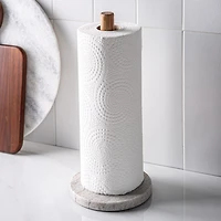 KSP Marbelle Upright Paper Towel Holder (Marble/Acacia)