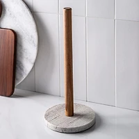 KSP Marbelle Upright Paper Towel Holder (Marble/Acacia)