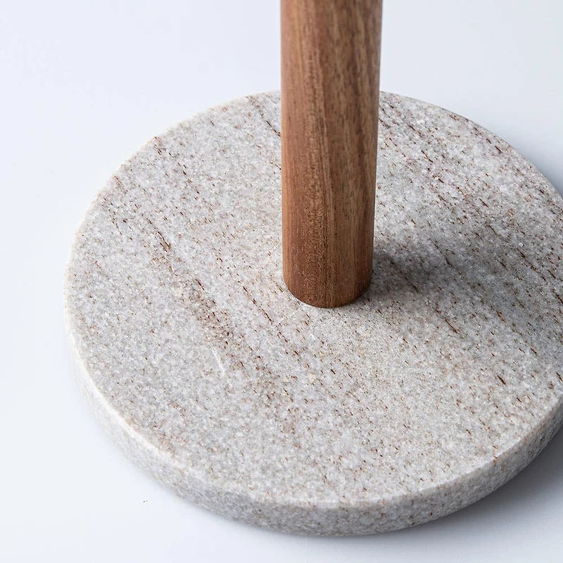 KSP Marbelle Upright Paper Towel Holder (Marble/Acacia)