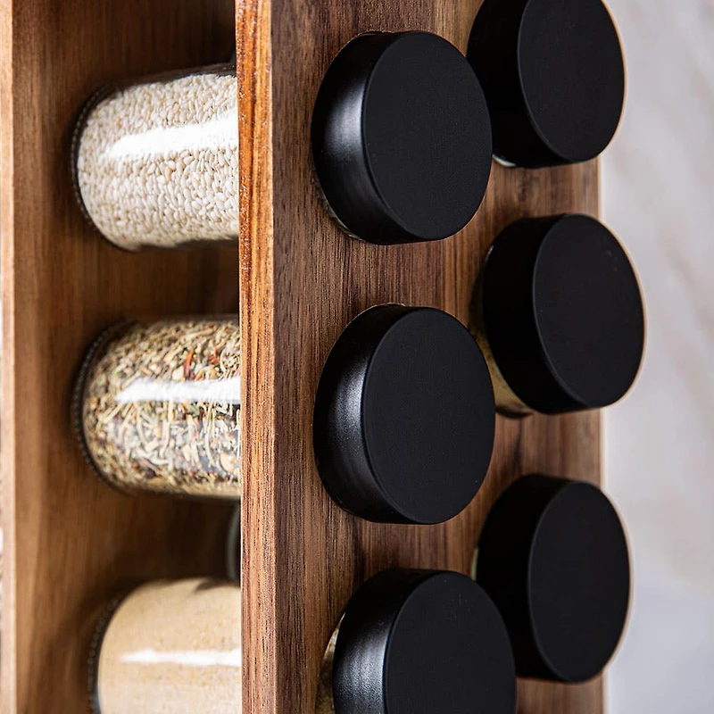 KSP Sienna Revolving Spice Rack - Set of 16 (Acacia)