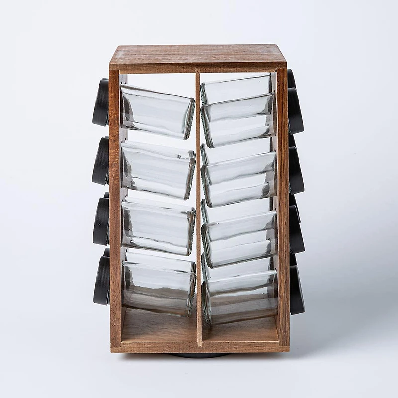 KSP Sienna Revolving Spice Rack - Set of 16 (Acacia)
