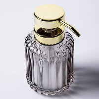 KSP Symphony Ribbed Glass Soap Pump (Grey/Gold)