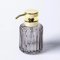 KSP Symphony Ribbed Glass Soap Pump (Grey/Gold)