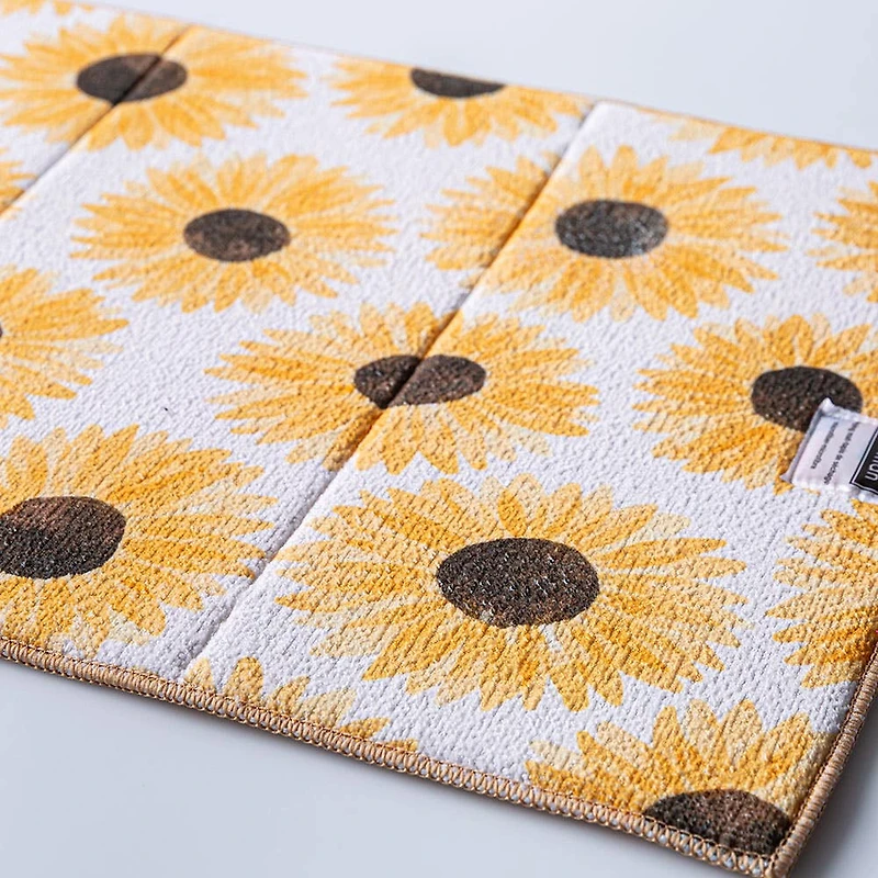 Harman Printed 'Sunflower' Microfibre Dish Drying Mat (Yellow)