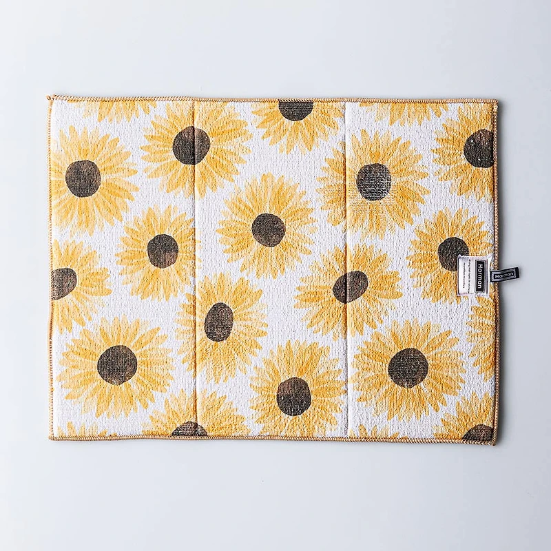 Harman Printed 'Sunflower' Microfibre Dish Drying Mat (Yellow)