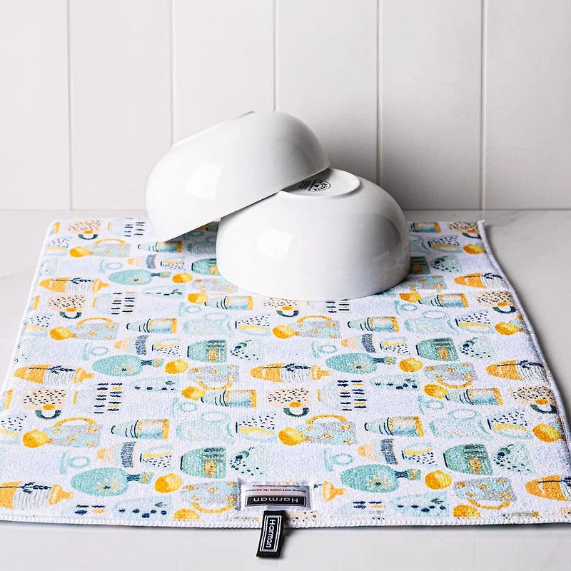 Harman Printed 'Decorative Tableware' Microfibre Dish Drying Mat