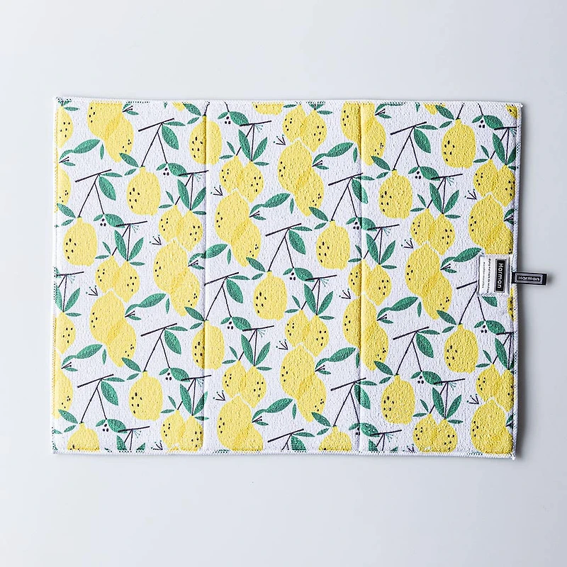 Harman Printed 'Lemon Tree' Microfibre Dish Drying Mat