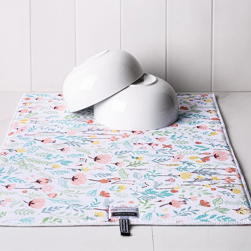 Harman Printed 'Floral Blossom' Microfibre Dish Drying Mat