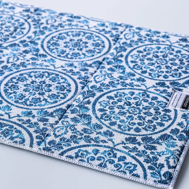 Harman Printed 'Medallion' Microfibre Dish Drying Mat (Blue)