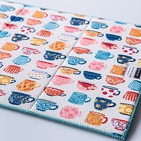 Harman Printed 'Tea Cups' Microfibre Dish Drying Mat