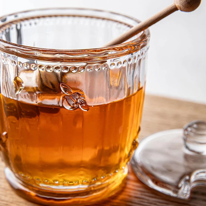 Keittiö Sweet Hive Glass Honey Jar with Dipper (Clear)