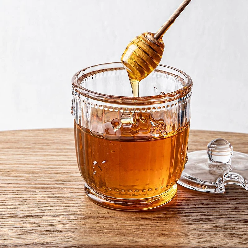 KSP Sweet Hive Glass Honey Jar with Dipper (Clear)