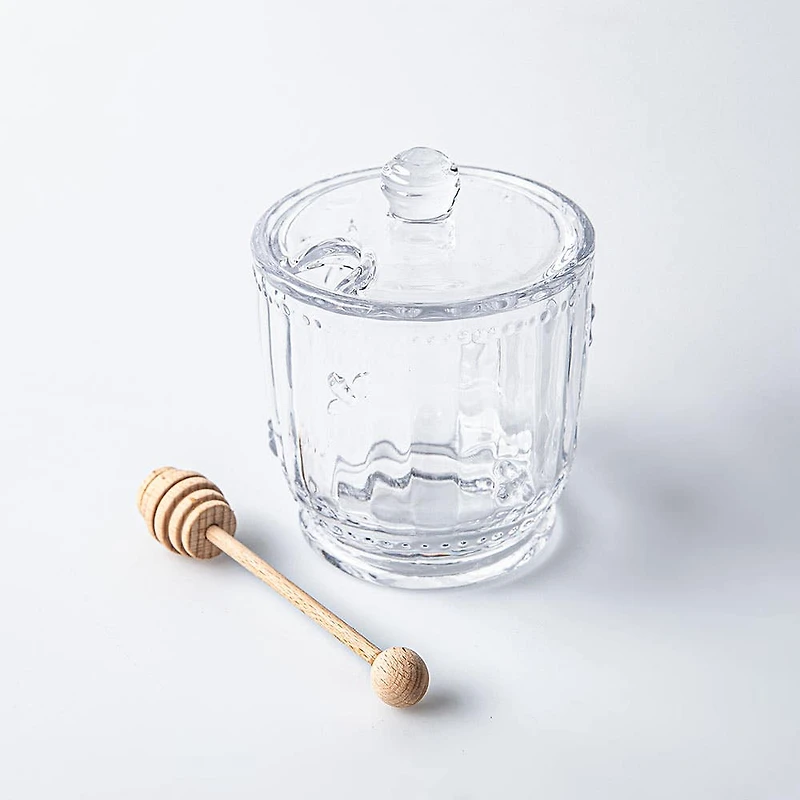 Keittiö Sweet Hive Glass Honey Jar with Dipper (Clear)