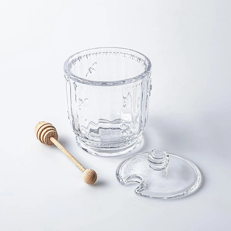 KSP Sweet Hive Glass Honey Jar with Dipper (Clear)