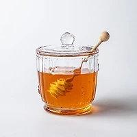 KSP Sweet Hive Glass Honey Jar with Dipper (Clear)