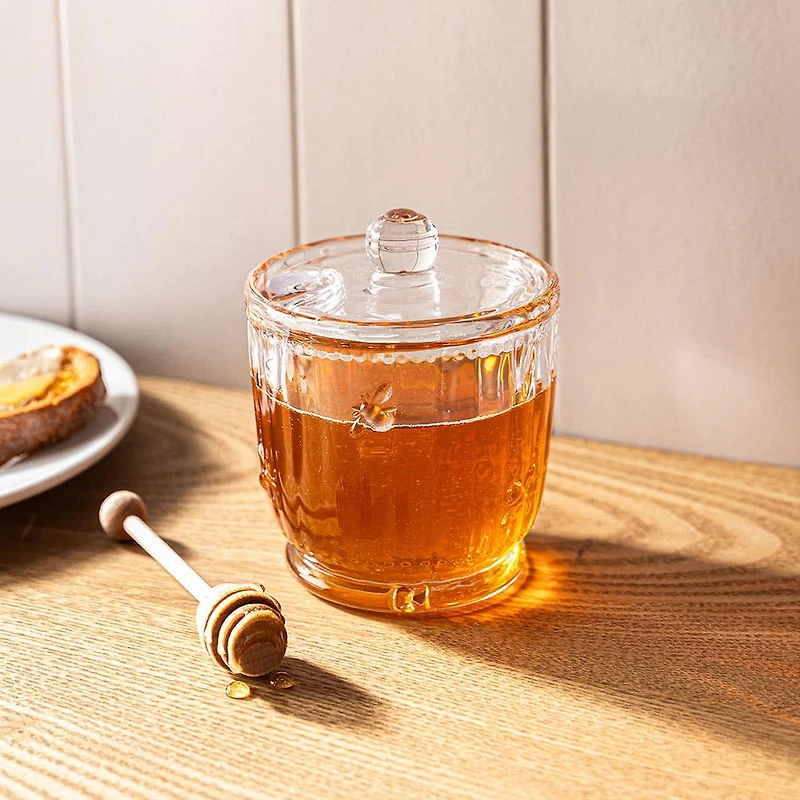 Keittiö Sweet Hive Glass Honey Jar with Dipper (Clear)