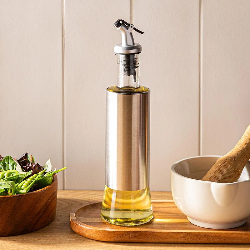 Keittiö Perfect Pour Glass Oil and Vinegar Bottle (St/St - Clear)