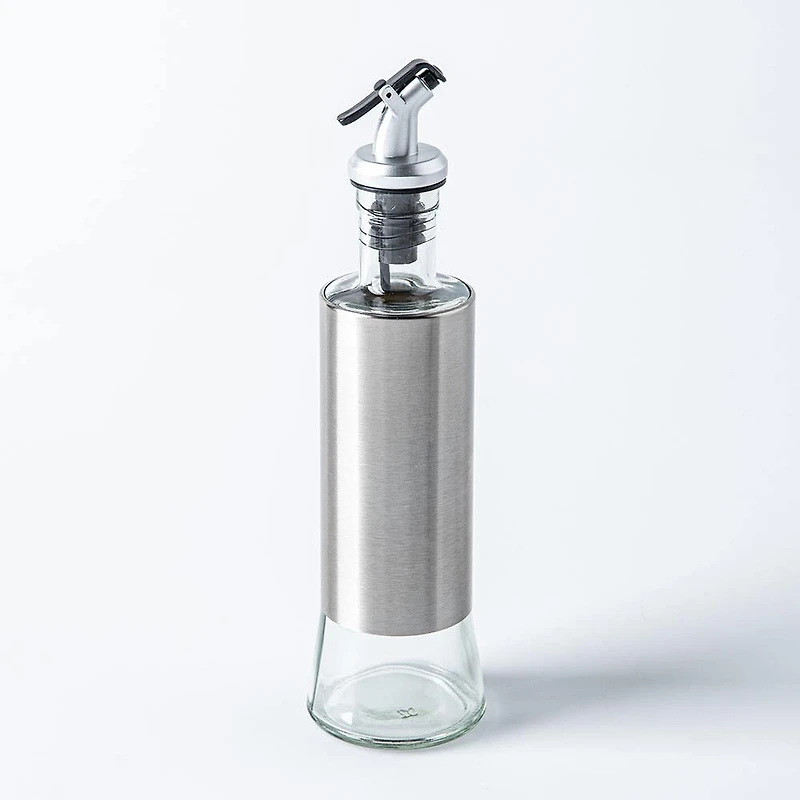 Keittio Perfect Pour Glass Oil and Vinegar Bottle (St/St - Clear)