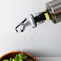 Keittio Perfect Pour Glass Oil and Vinegar Bottle (St/St - Clear)