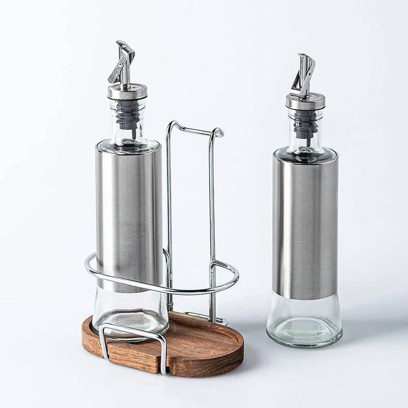 Keittio Perfect Pour Glass Oil and Vinegar Bottle Combo - Set of 3