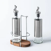 Keittio Perfect Pour Glass Oil and Vinegar Bottle Combo - Set of 3