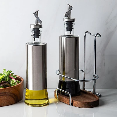 Keittio Perfect Pour Glass Oil and Vinegar Bottle Combo - Set of 3