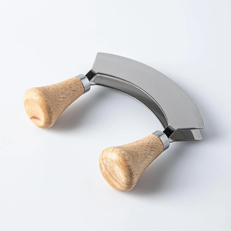 Keittio Smooth Edge Dual Blade Mezzaluna (Stainless Steel)