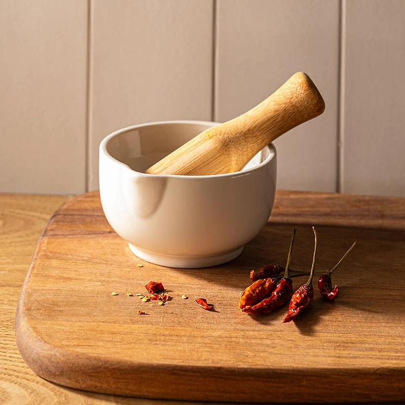 Keittiö Pure Crush Ceramic Mortar and Pestle (White)