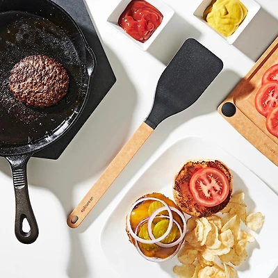 Epicurean Gourmet Series Wood-Nylon Solid Turner (Natural/Black)