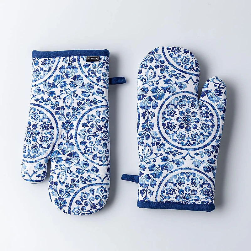 Harman Gourmet 'Medallion' Cotton Oven Mitt - Set of 2