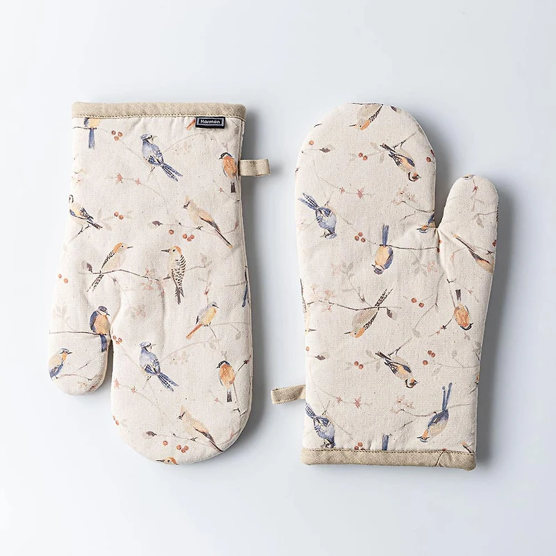 Harman Gourmet 'Birds' Cotton Oven Mitt - Set of 2
