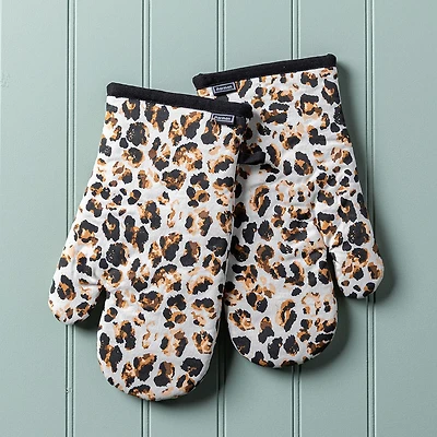 Harman Gourmet 'Leopard' Cotton Oven Mitt - Set of 2
