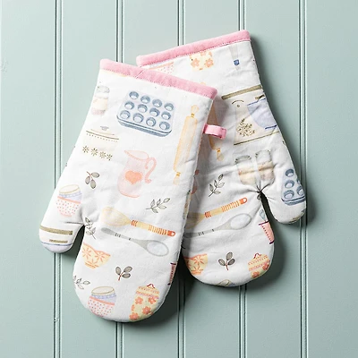 Harman Gourmet 'Vintage Baking' Cotton Oven Mitt - Set of 2