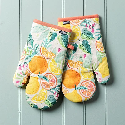 Harman Gourmet 'Citrus' Cotton Oven Mitt - Set of 2