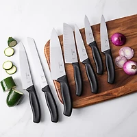 Victorinox Swiss Classic 7" Santoku Knife with Granton Edge (Black)