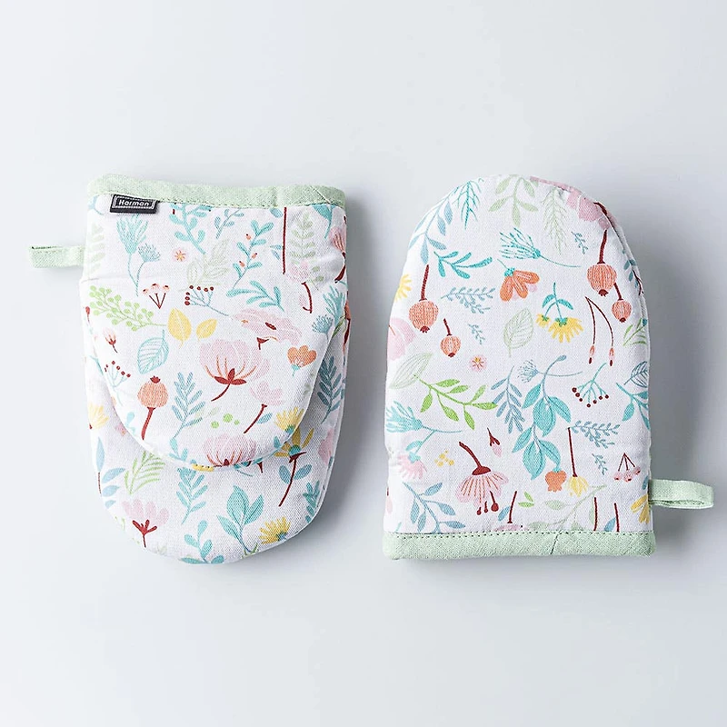 Harman Gourmet 'Floral Blossom' Cotton Mini Oven Mitt - Set/2