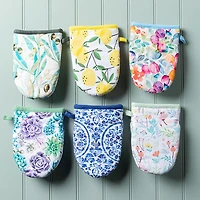 Harman Gourmet 'Dotted Tile' Cotton Mini Oven Mitt - Set/2 (Black)