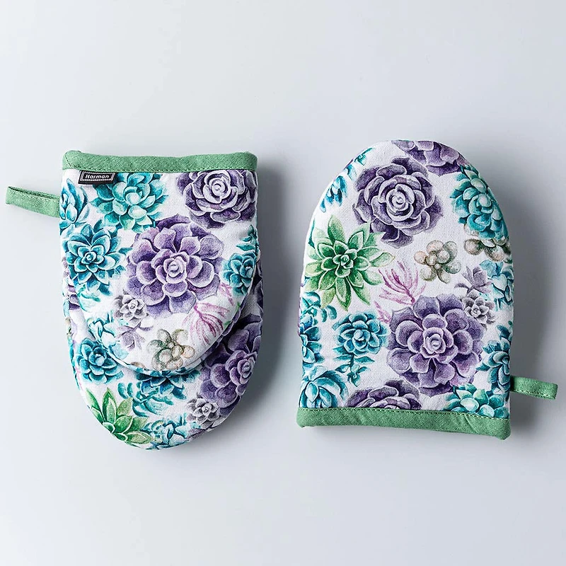 Harman Gourmet 'Succulent Garden' Cotton Mini Oven Mitt - Set of 2