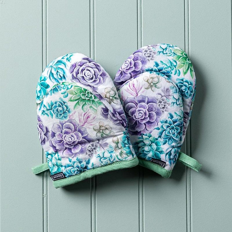 Harman Gourmet 'Succulent Garden' Cotton Mini Oven Mitt - Set of 2